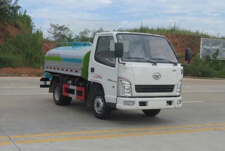 小型灑水車多少錢_解放2噸藍(lán)牌小型灑水車4