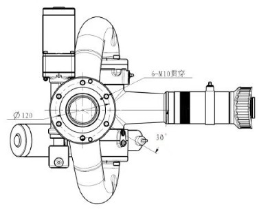 中聯重科灑水車電動遙控水炮安裝尺寸圖 中聯重科灑水車電動遙控水炮安裝尺寸圖